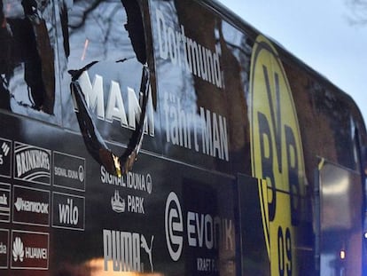 Así quedó el autobús del Dortmund el pasado 11 de abril.