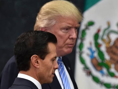 Trump y el presidente Peña Nieto, durante la visita que el entonces candidato realizó a México.