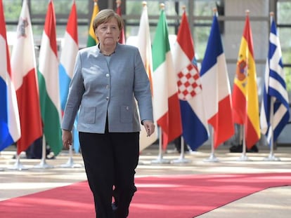 La cánciller alemana, Angela Merkel, a su llegada a la cumbre.