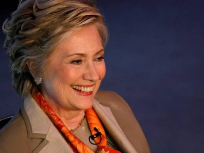 La ex secretaria de Estado Hillary Clinton durante su entrevista en Nueva York.
