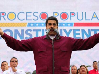 Nicolás Maduro, en un acto hoy en Caracas.