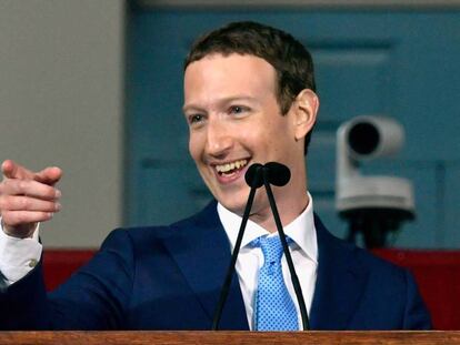 Mark Zuckerberg durante el discurso.
