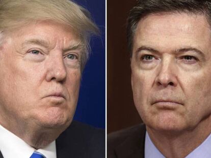 Donald Trump, a la izquierda, y James Comey, exdirector del FBI.