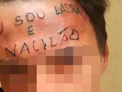 Una foto de la víctima que los agresores publicaron en las redes.