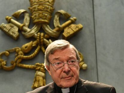 El cardenal George Pell, ayer en su comparecencia en el Vaticano.