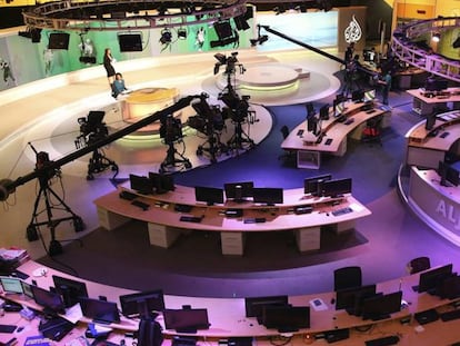El plató principal de Al Jazeera en Doha (Qatar).