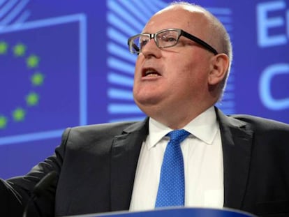 Frans Timmermans explica el debate del colegio de comisarios.