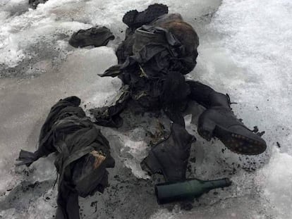 Objetos de la pareja desaparecida y hallada en los Alpes.