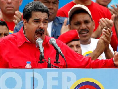 Nicolás Maduro en un acto político en Caracas.