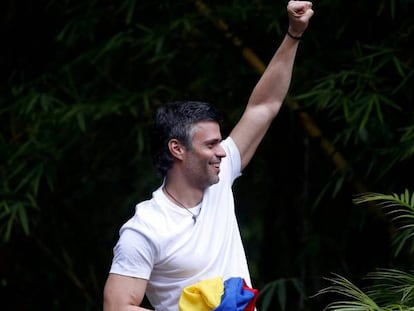 El opositor Leopoldo López en Caracas el pasado 8 de julio tras salir de la cárcel.