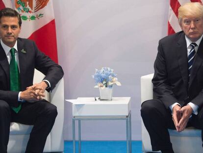 Peña Nieto y Trump, en julio en Alemania.