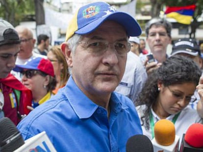 Antonio Ledezma, alcalde de Caracas, en una manifestación en 2014.