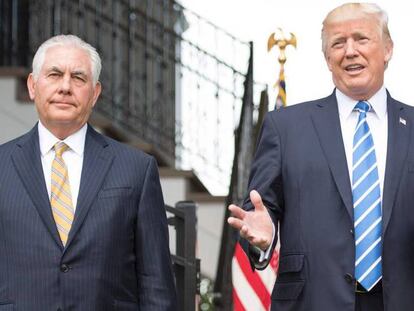 Donald Trump, junto al secretario de Estado, Rex Tillerson.