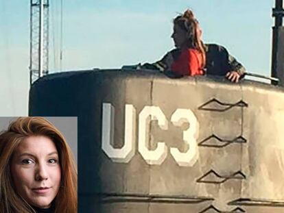 Imagen supuestamente de Kim Wall de Wall y Madsen. En la foto pequeña, la reportera.