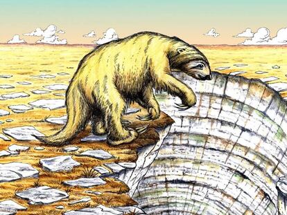 Representación gráfica del perezoso gigante.