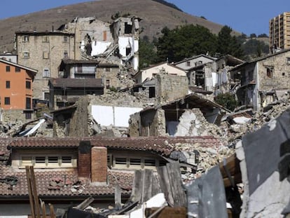 Vista general de Accumoli, el 3 de agosto de 2017.