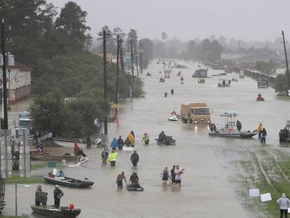 Inundaciones masivas en Houston, Texas.