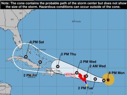 Trayectoria del huracán Irma.