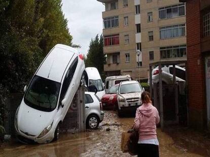 Imágenes de los daños causados por las lluvias en Livorno. La foto es del alcalde de la ciudad, Flippo Nogarin.