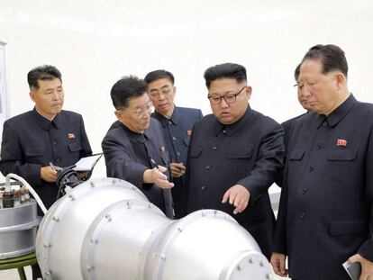 El líder de Corea del Norte, Kim Jong Un, en una foto distribuida el 3 de septiembre. AP