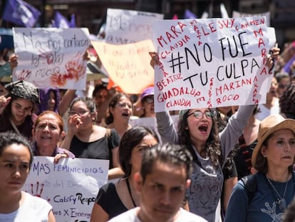 Manifestación en México contra los feminicidios.