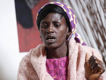 La nigeriana Rebeca Bitrus, que sufrió el cautiverio de la secta Boko Haram durante dos años, este lunes en Madrid.