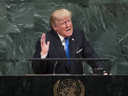 Donald Trump en la Asamblea General de la ONU. Drew Angerer AFP