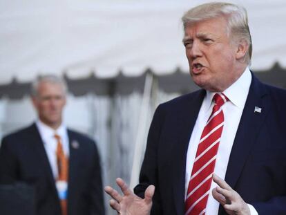 El presidente estadounidense, Donald Trump, este sábado en Washington.