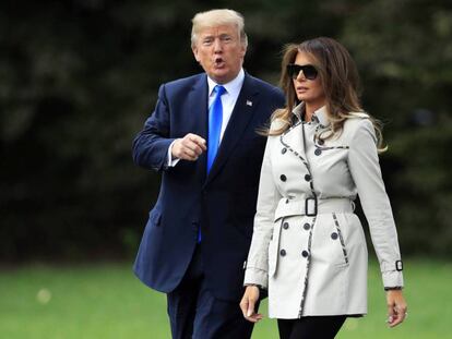 Donald Trump y su esposa Melania, este viernes en la Casa Blanca