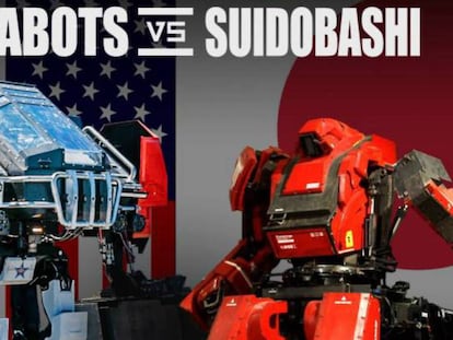 Imagen promocional del combate que se celebra este martes entre los androides de EE UU y Japón.