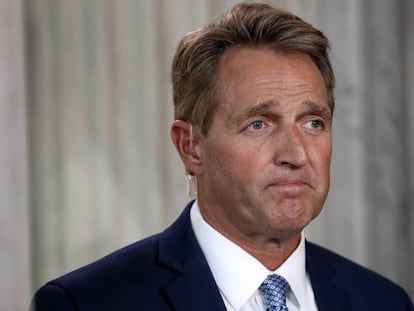 El senador Jeff Flake, el martes tras anunciar que su retirada.