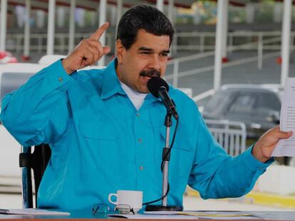 Nicolás Maduro, este jueves, en Caracas.