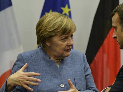 Merkel y Macron en la Cumbre del Clima de Bonn.