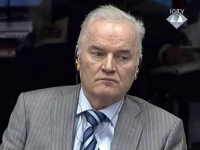 Ratko Mladic durante un juicio el 28 de enero de 2014.