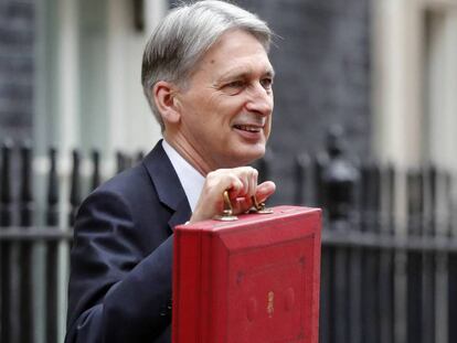 El ministro de economía británico, Philip Hammond, este miércoles en Londres.