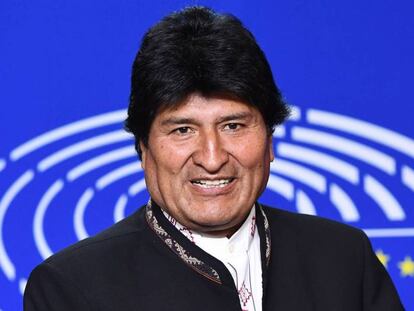 Evo Morales durante su visita a Bruselas.