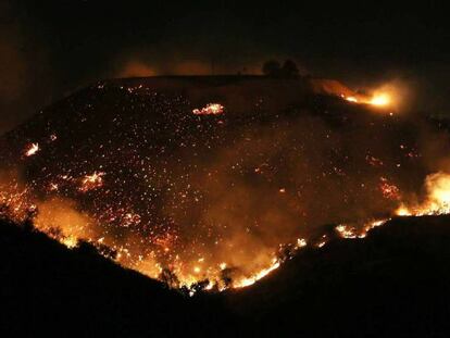 Uno de los focos de los incendios en Los Angeles.