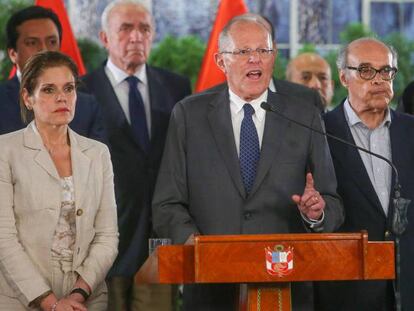 El presidente de Perú Pedro Pablo Kuczynski durante su discurso televisado de este jueves.