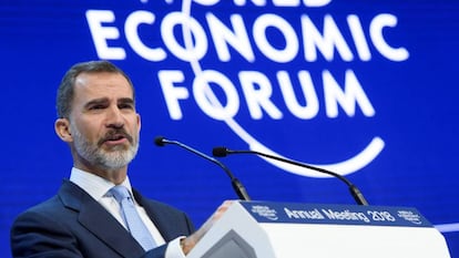 Felipe VI speaking in Davos.