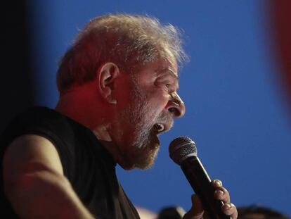 Lula da Silva en una manifestación en Sao Paulo.