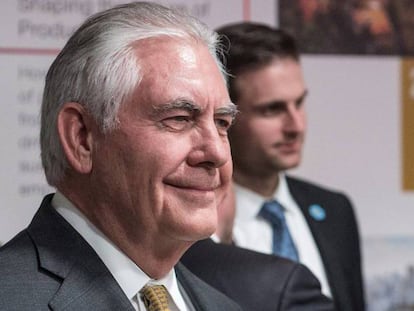 El secretario de Estado, Rex Tillerson, en Davos.