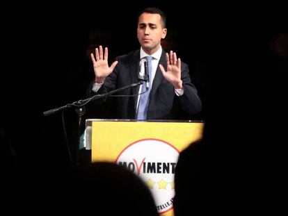 Luigi di Maio, líder del Movimiento 5 Estrellas, durante una presentación.