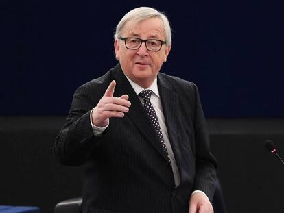 El presidente de la Comisión Europea, Jean-Claude Juncker, durante una intervención en el Parlamento Europeo.