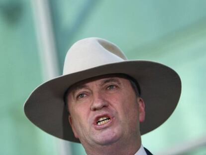 El viceprimer ministro australiano, Barnaby Joyce, en una rueda de prensa el 15 de febrero.