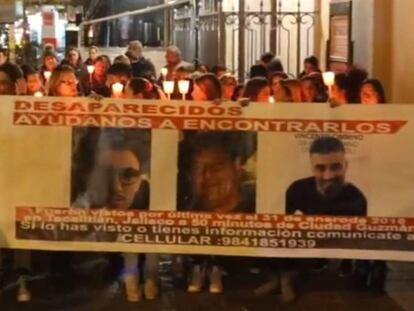 Captura de pantalla del vídeo de la protesta en Nápoles por la desaparición.