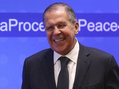 El ministro de Exteriores ruso, Serguéi Lavrov, en una reunión este viernes en Astana, Kazajistán.