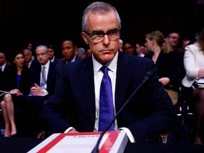 El exdirector del FBI Andrew McCabe en el Capitolio.