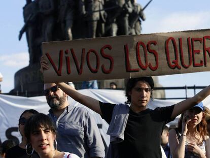 Una protesta en Guadalajara por los tres estudiantes.