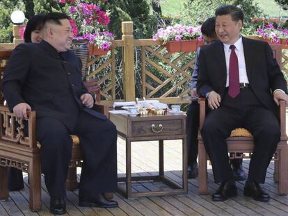 Kim Jong-un y Xi Jinping, hoy.