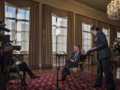 El presidente de Colombia, Juan Manuel Santos, en la Casa de Nariño.